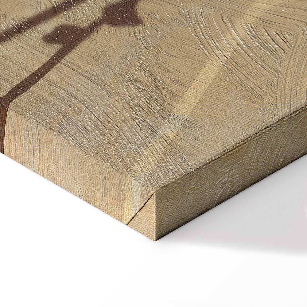 Obraz - Malutki ptaszek - kolorowe trawy na złotych odcieniach zachodu słońca