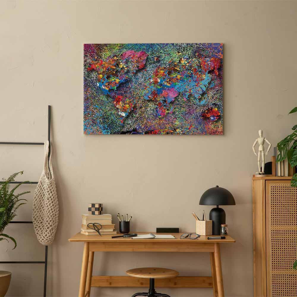 Obraz - Mapa: Inspiracja Pollockiem