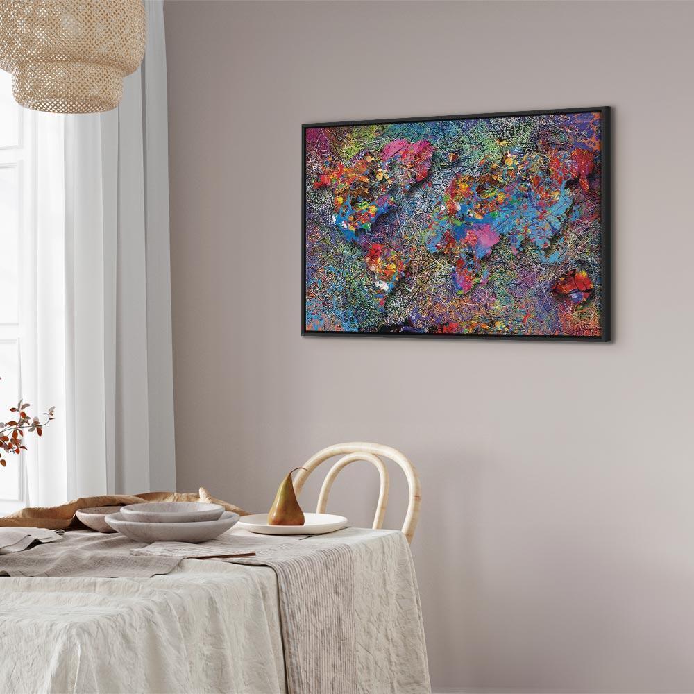 Obraz - Mapa: Inspiracja Pollockiem