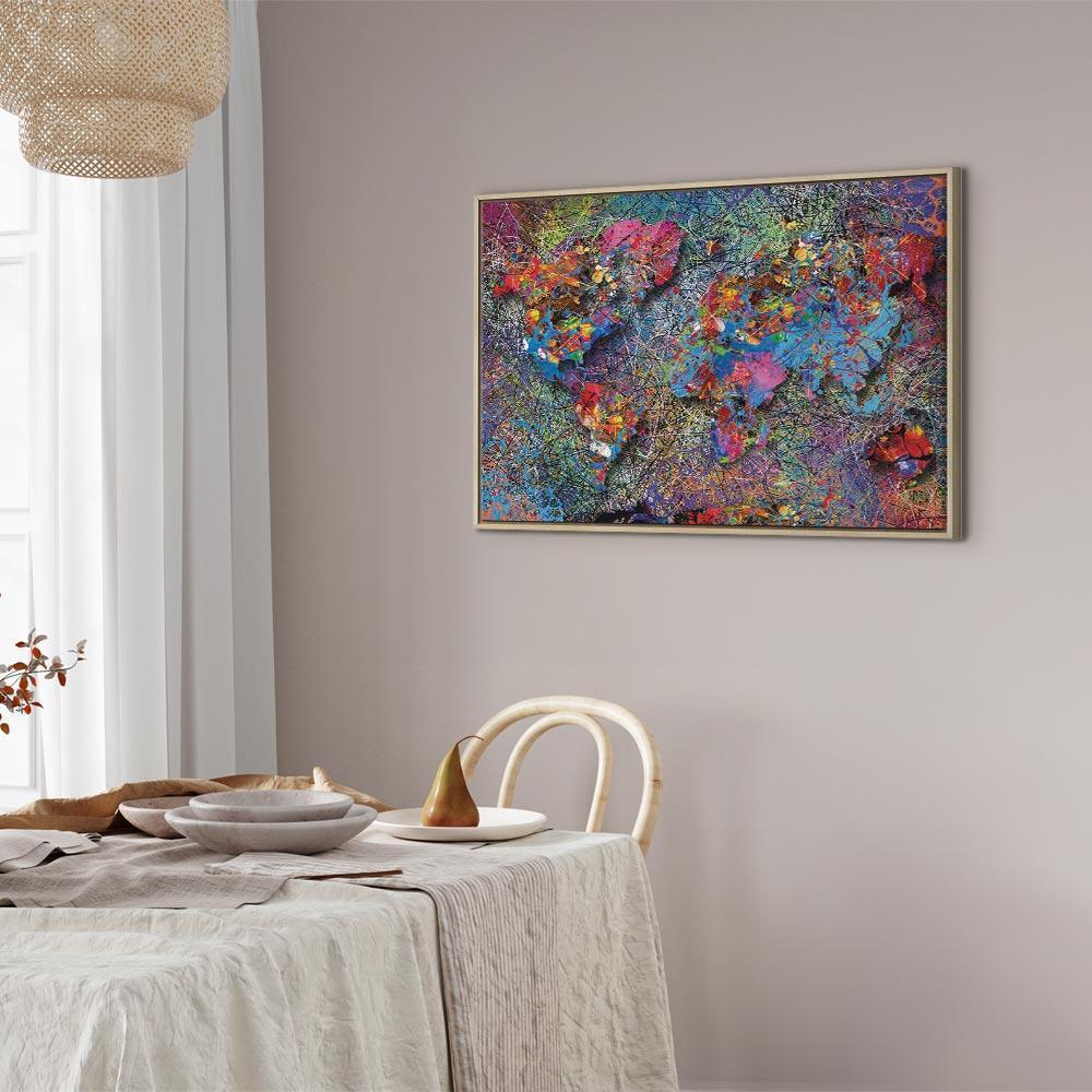 Obraz - Mapa: Inspiracja Pollockiem