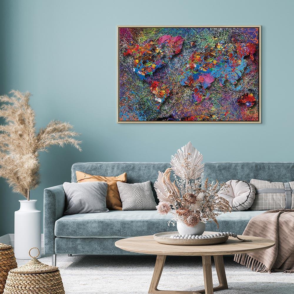 Obraz - Mapa: Inspiracja Pollockiem