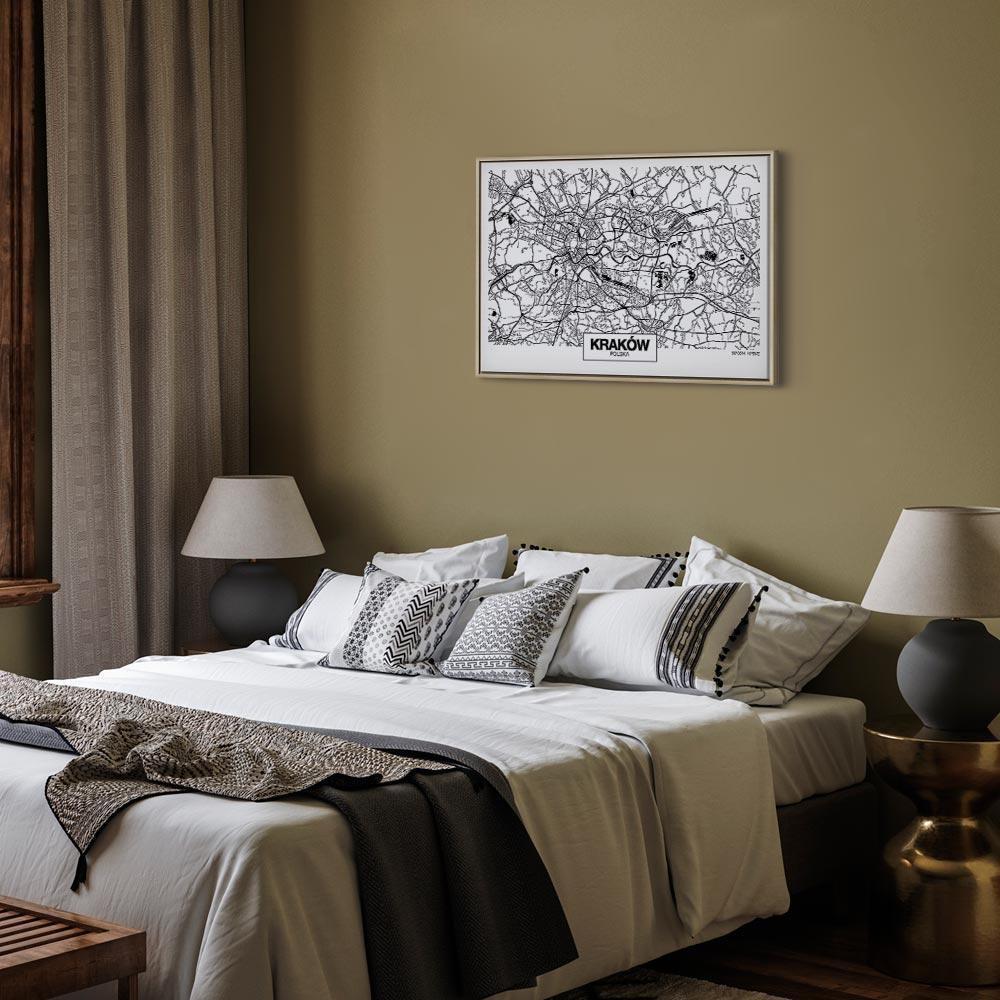 Obraz - Mapa miasta: Kraków (1-częściowy) szeroki