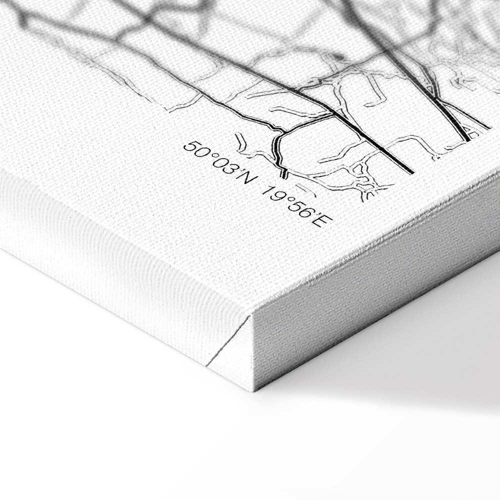 Obraz - Mapa miasta: Kraków (1-częściowy) szeroki