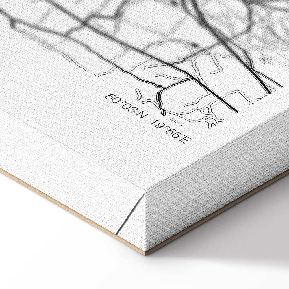 Obraz - Mapa miasta: Kraków (1-częściowy) szeroki