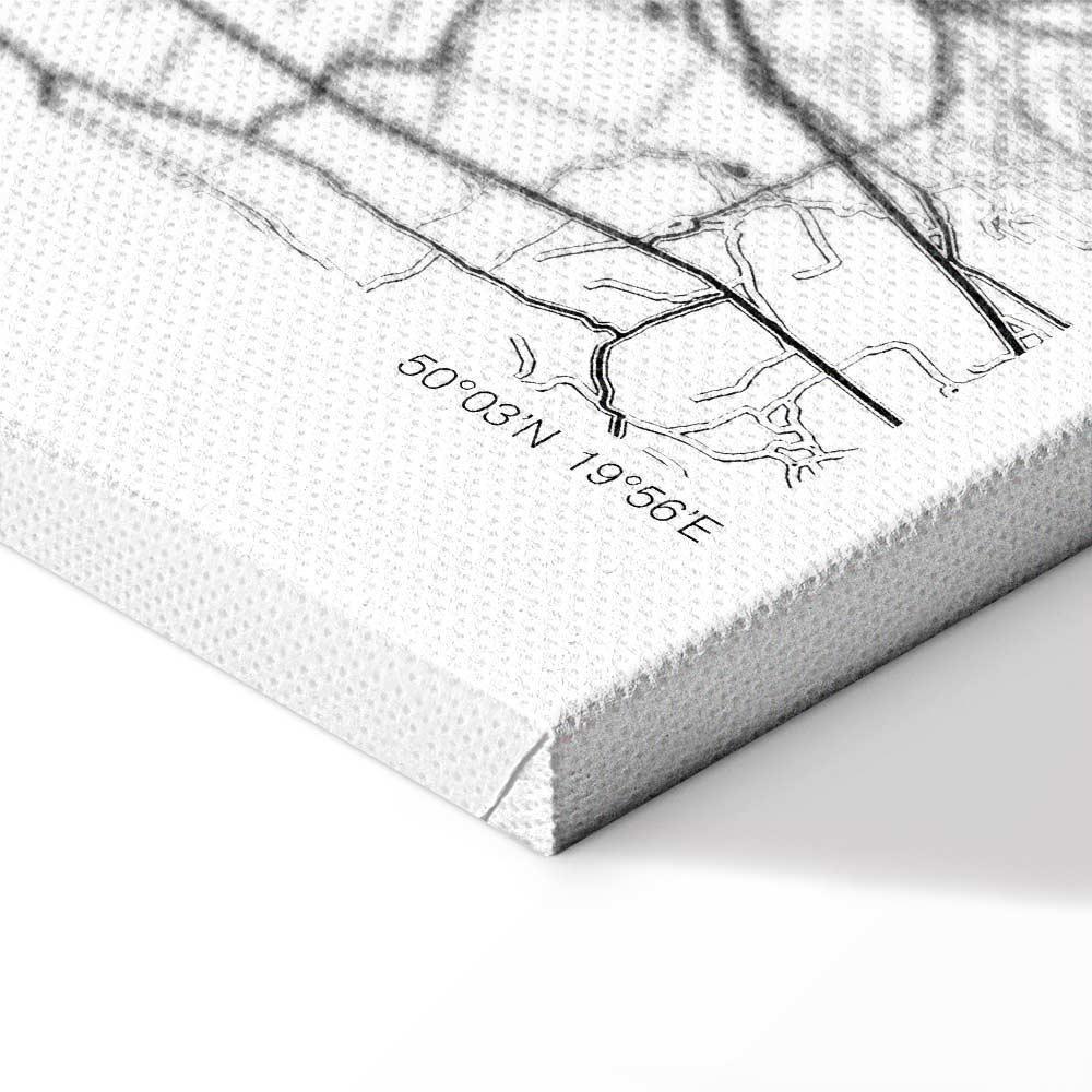 Obraz - Mapa miasta: Kraków (1-częściowy) szeroki