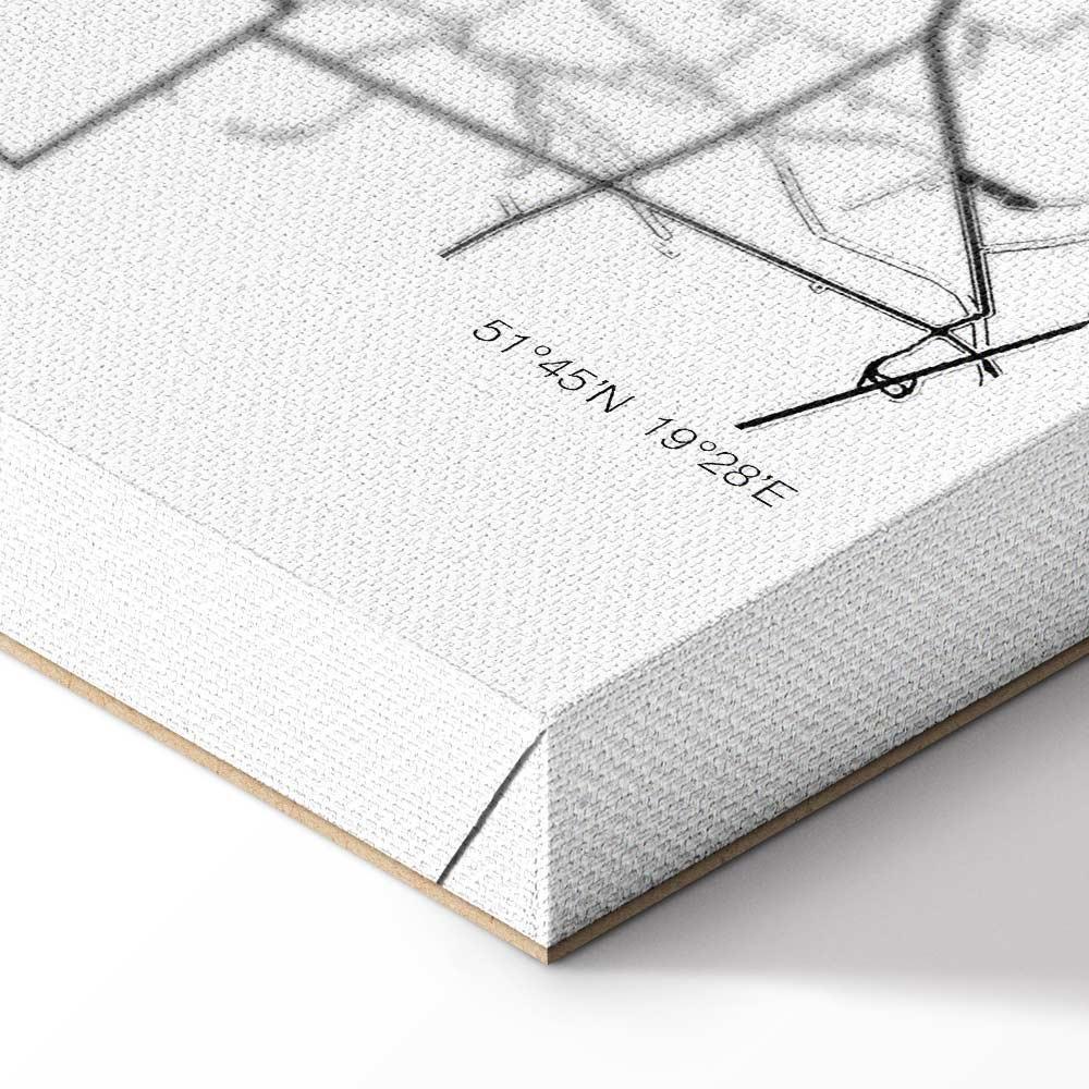 Obraz - Mapa miasta: Łódź (1-częściowy) pionowy