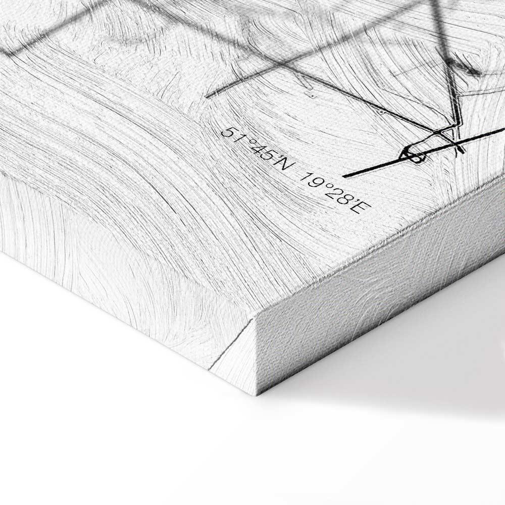 Obraz - Mapa miasta: Łódź (1-częściowy) pionowy