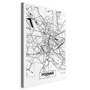Obraz - Mapa miasta: Poznań (1-częściowy) pionowy