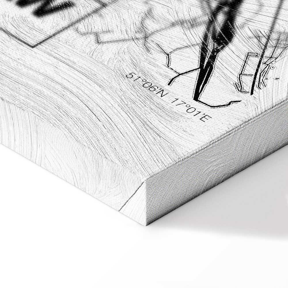 Obraz - Mapa miasta: Wrocław (1-częściowy) pionowy