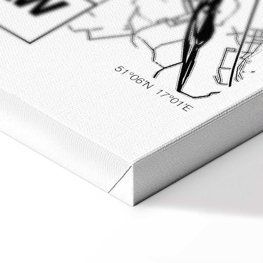 Obraz - Mapa miasta: Wrocław (1-częściowy) pionowy