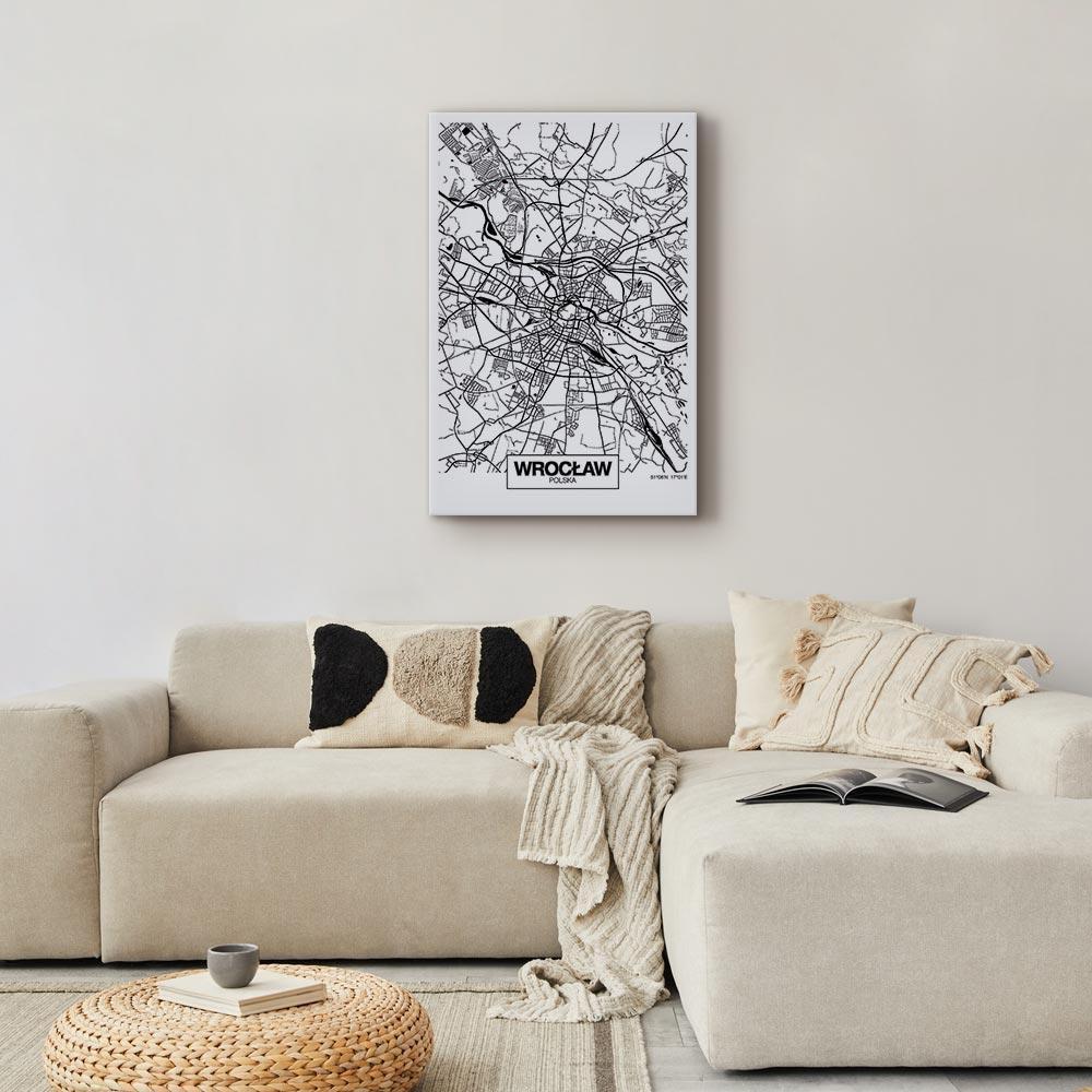 Obraz - Mapa miasta: Wrocław (1-częściowy) pionowy