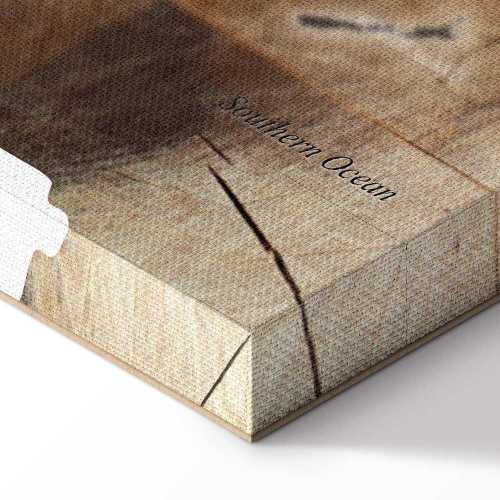 Obraz - Mapa świata: Drewniana mozaika