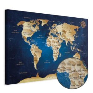 Obraz - Mapa świata: Granatowa głębia
