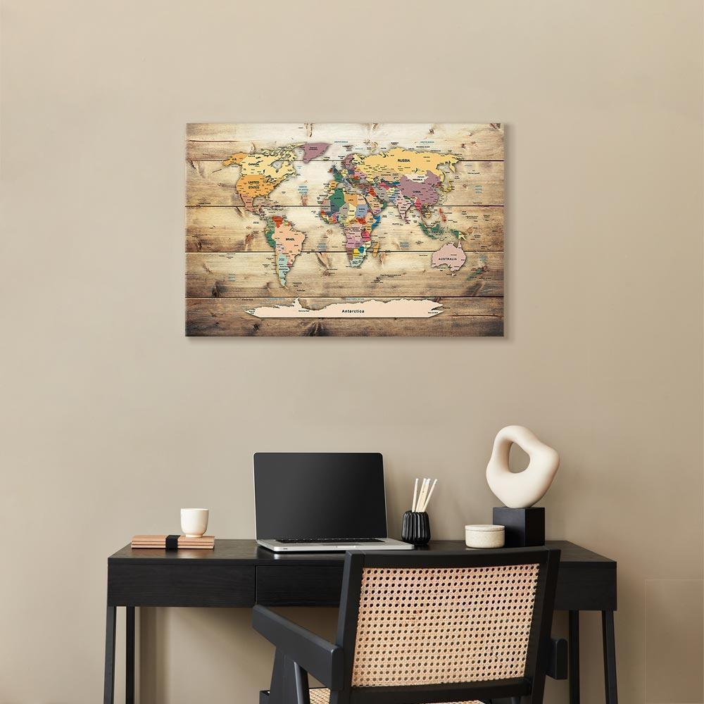 Obraz - Mapa świata: Kolorowe kontynenty