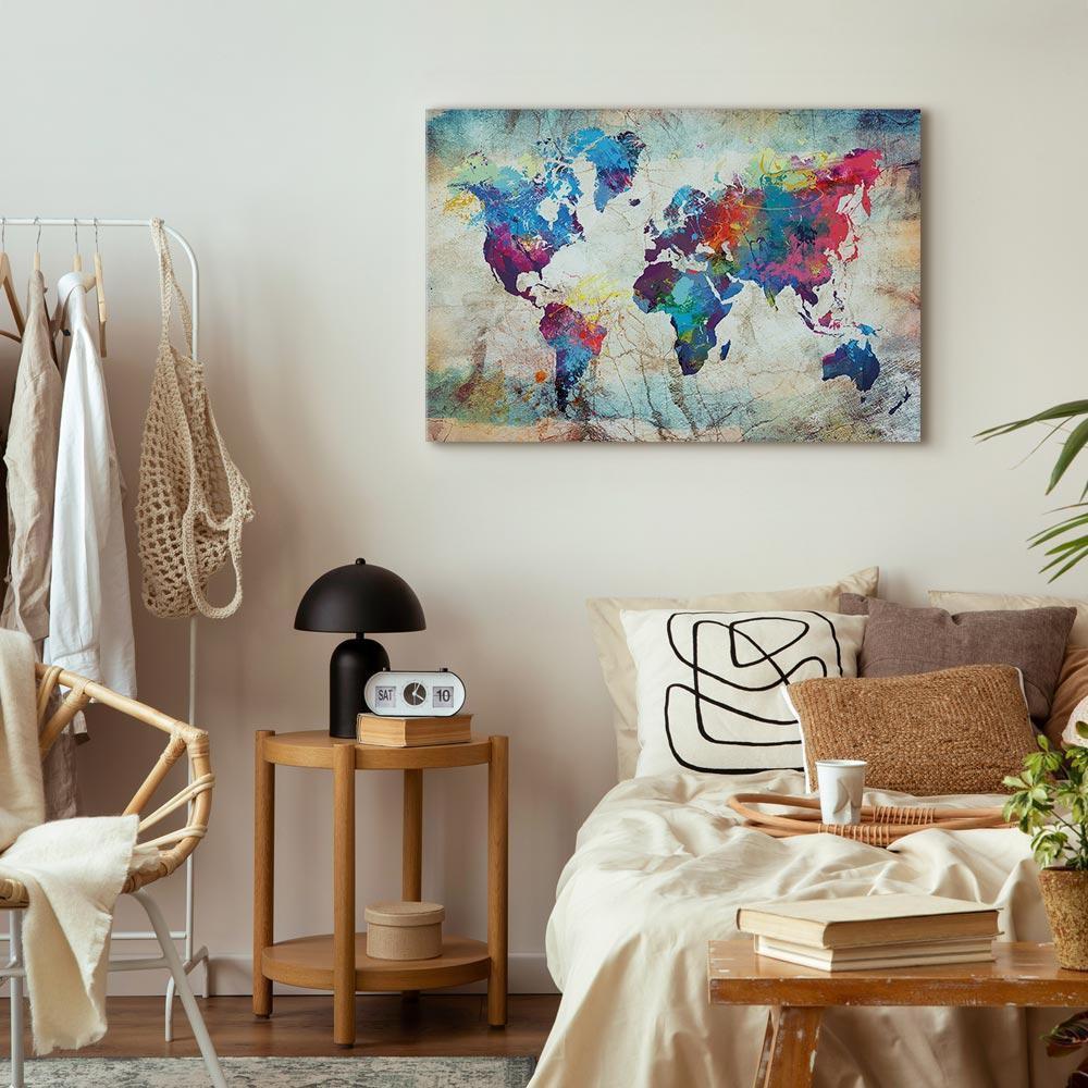 Obraz - Mapa świata: Kolorowe szaleństwo