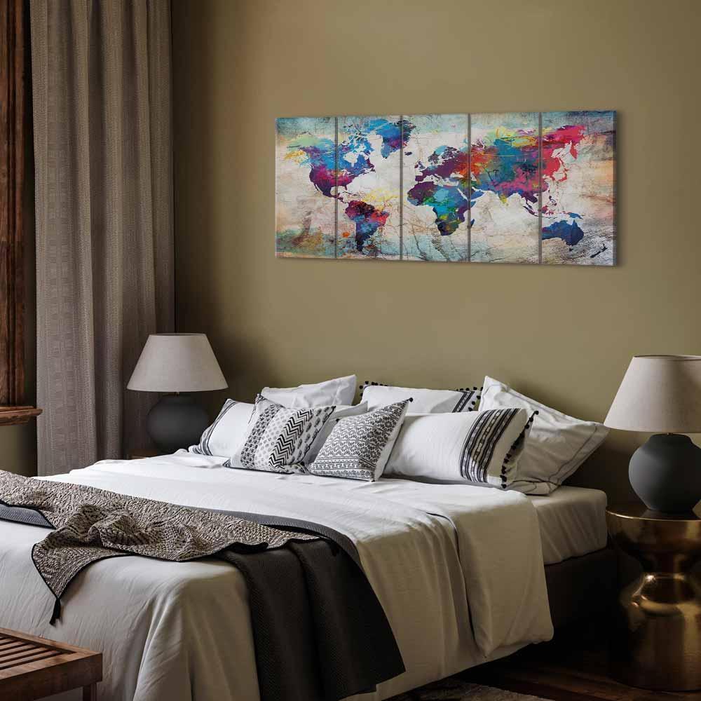 Obraz - Mapa świata: Pęknięta ściana