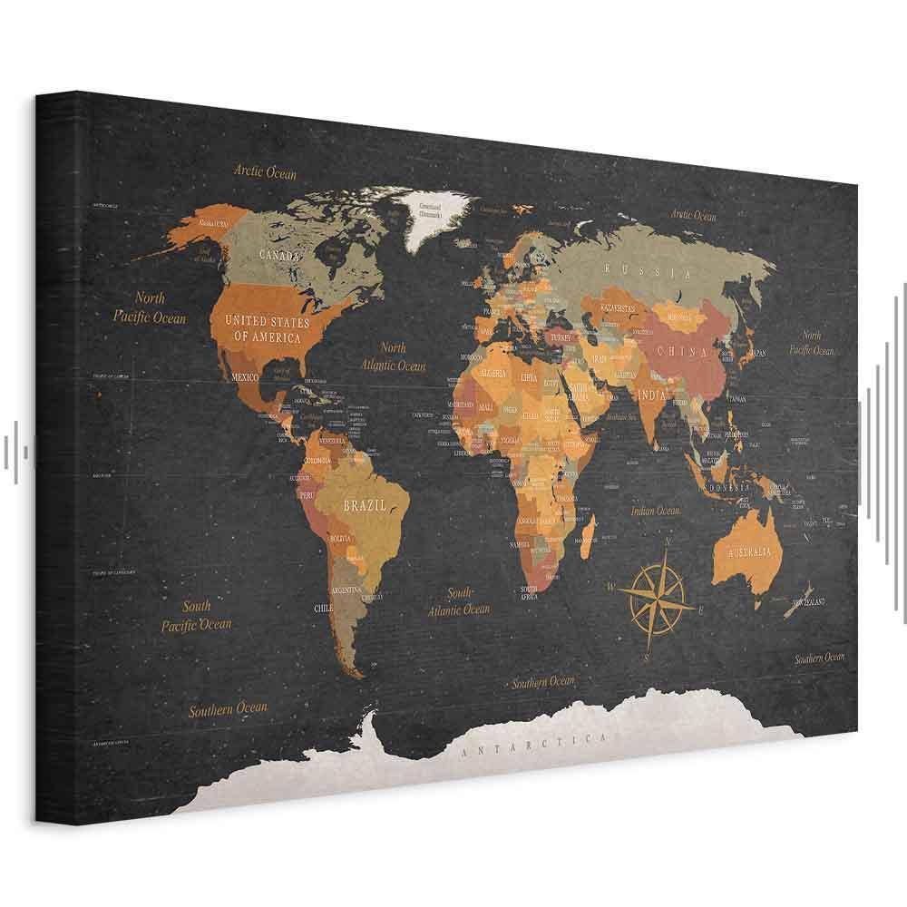 Obraz - Mapa świata: Tajemnice Ziemi