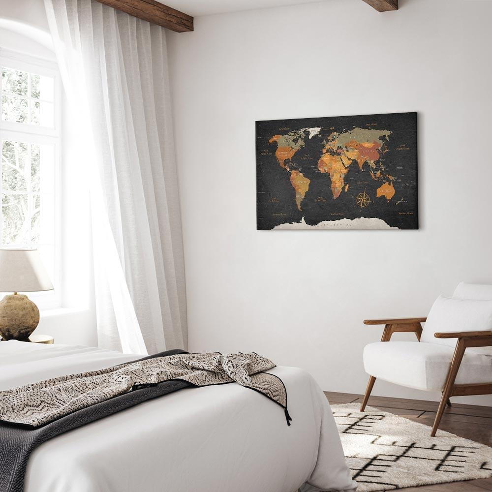 Obraz - Mapa świata: Tajemnice Ziemi