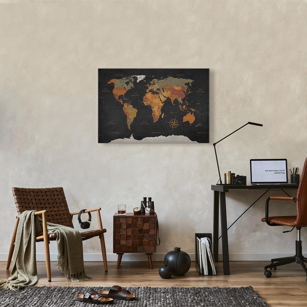 Obraz - Mapa świata: Tajemnice Ziemi