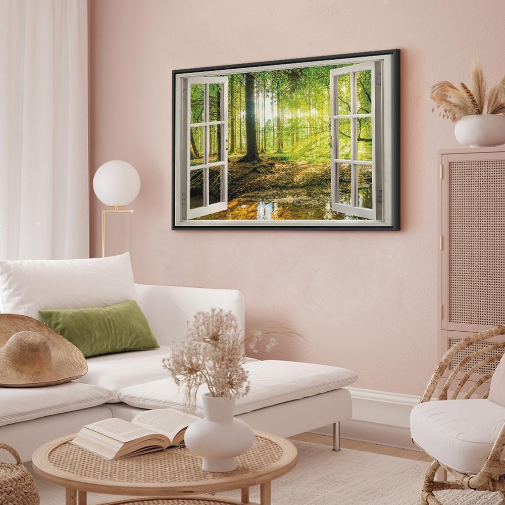 Obraz - Okno: widok na las