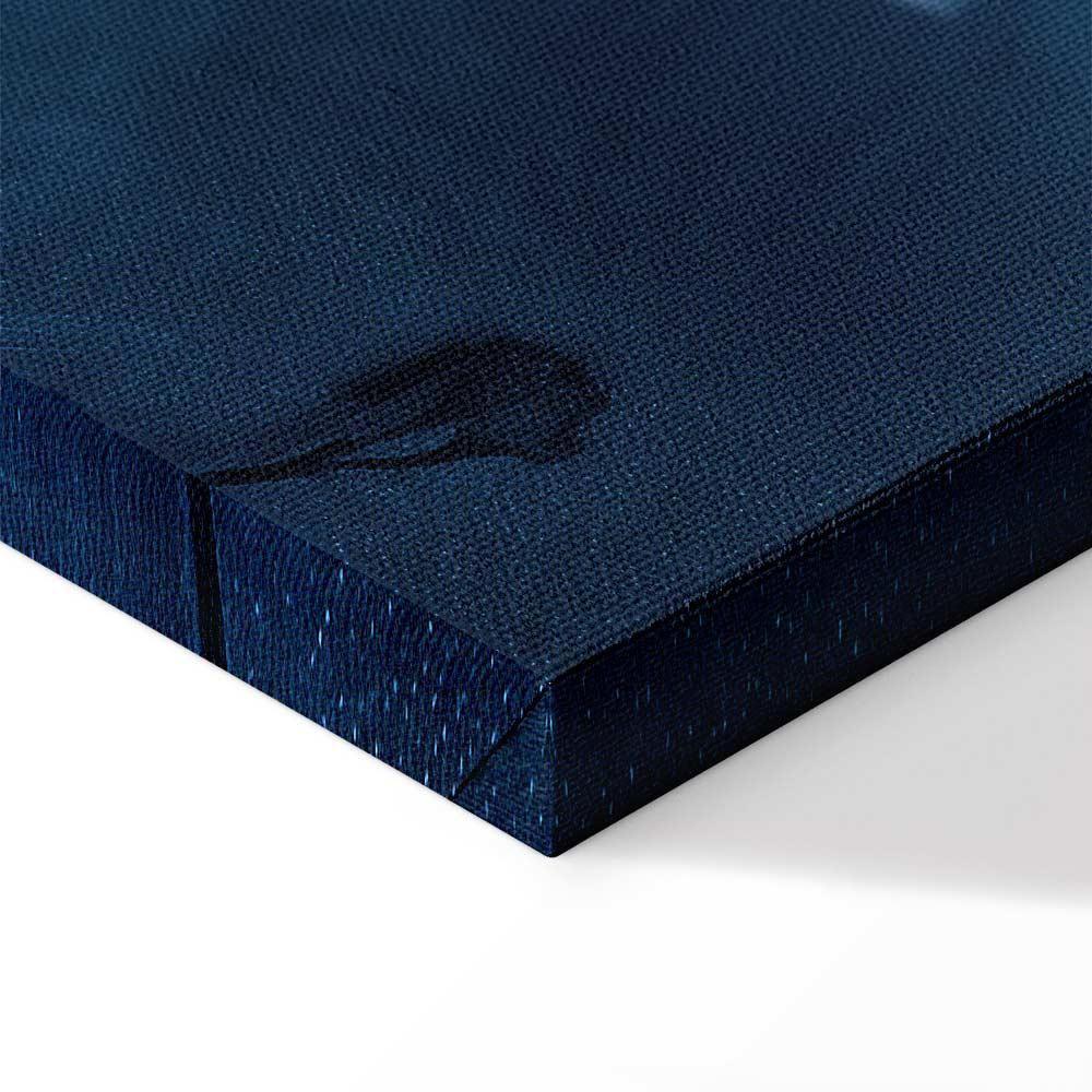 Obraz - Ornament w błękitnych i chłodnych kolorach ciemnoniebieska dekoracja