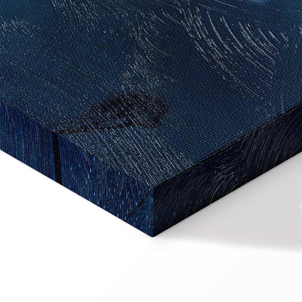 Obraz - Ornament w błękitnych i chłodnych kolorach ciemnoniebieska dekoracja