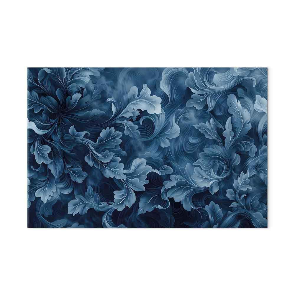 Obraz - Ornamenty abstrakcyjne ciemnoniebieskie wiktoriańskie liście