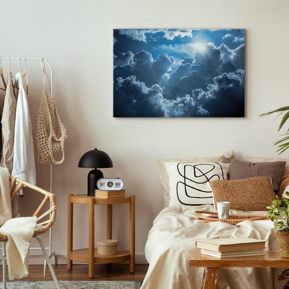 Obraz - Ożywiona sceneria: Słońce walczące z chmurami