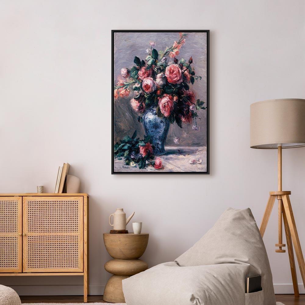 Obraz - Pierre-Auguste Renoir – Wazon róż