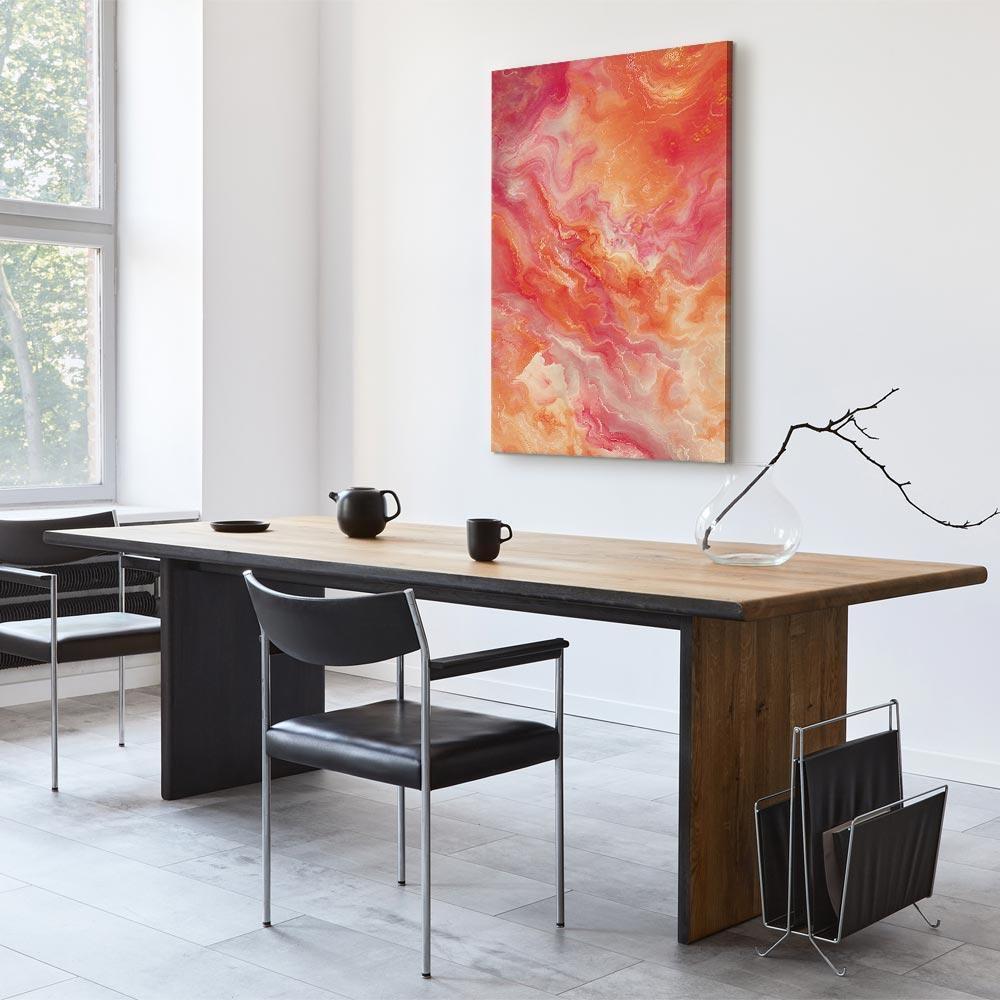 Obraz - Płomienne Barwy - dynamiczne kształty w kolorach ognia i różu