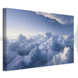 Obraz - Podniebne pejzaże: Promienie oświetlające puchowe formacje chmur