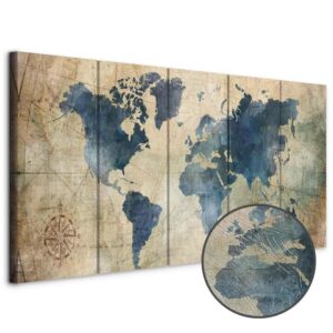 Obraz - Retro mapa (5-częściowy) wąski