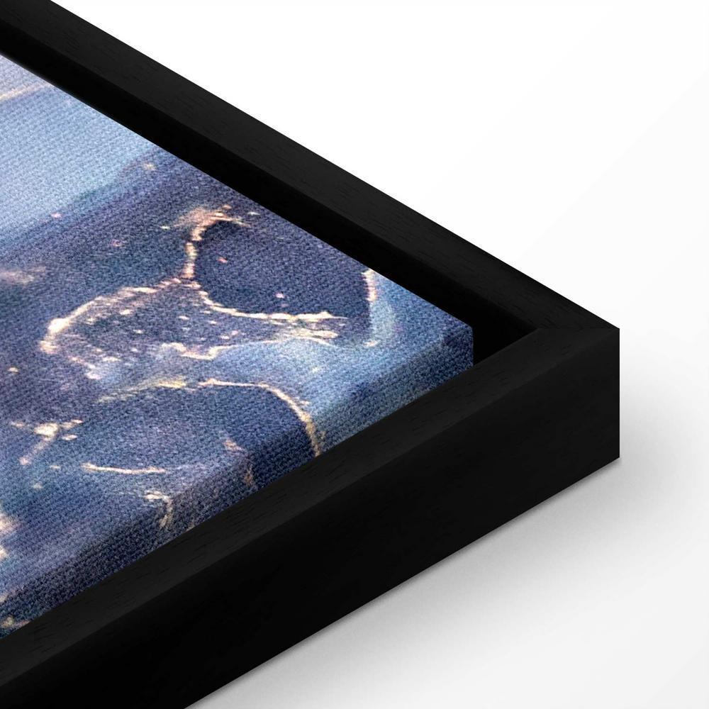 Obraz - Różowo-niebieski marmur - abstrakcyjna akwarela z dodatkiem złota