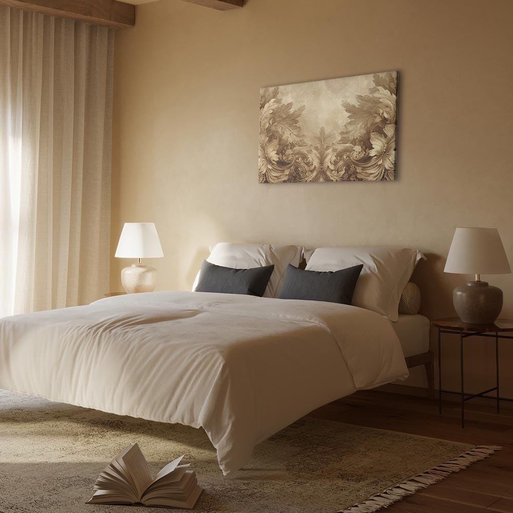 Obraz - Rzeźbione ornamenty barokowe bogata kompozycja w kolorach sepii