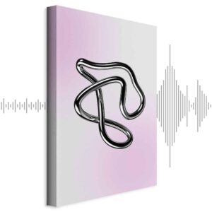 Obraz - Srebrne Zawiłości - płynna metaliczna figura na gradientowym tle