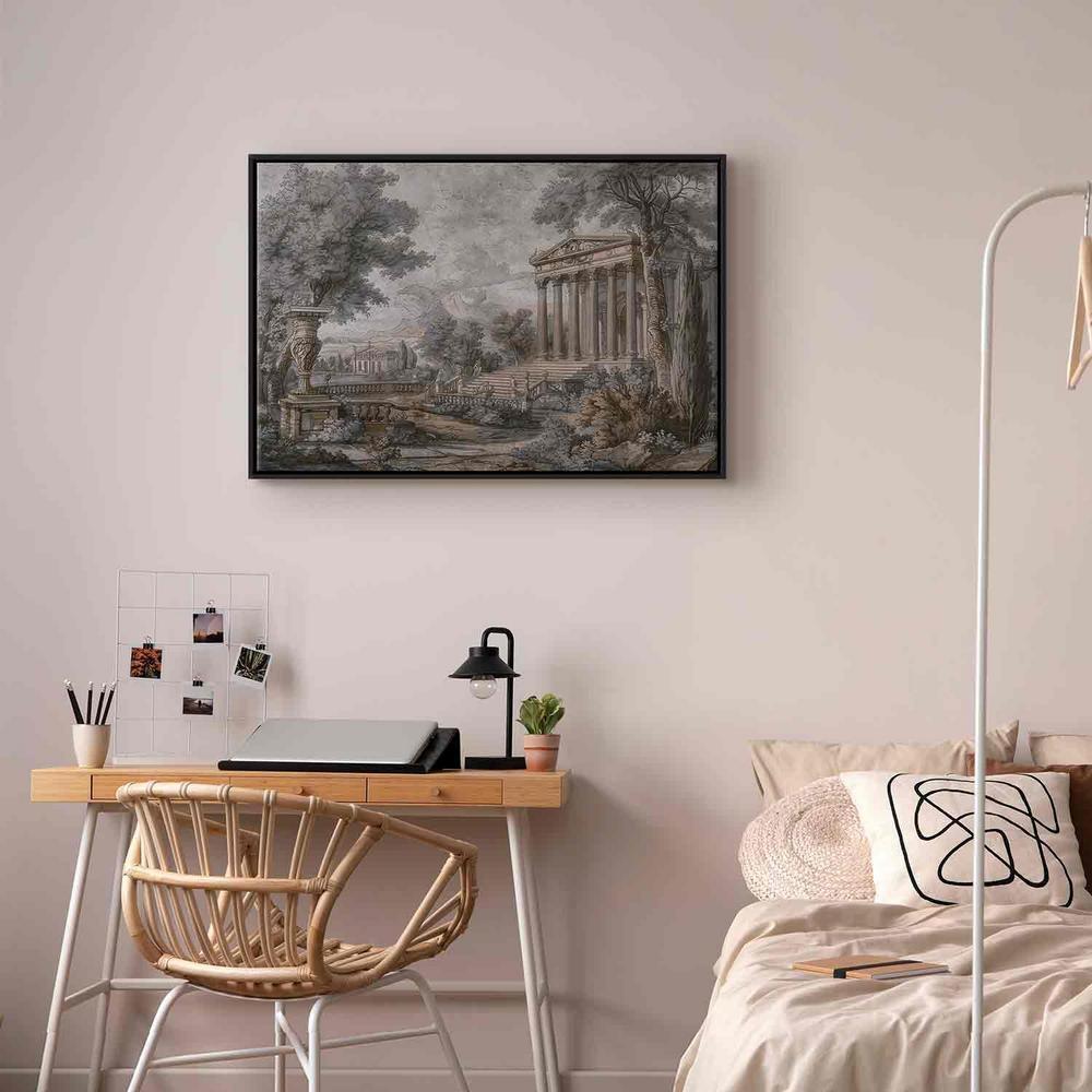 Obraz - Świątynia na wzgórzu - grecka architektura w stonowanej kolorystyce