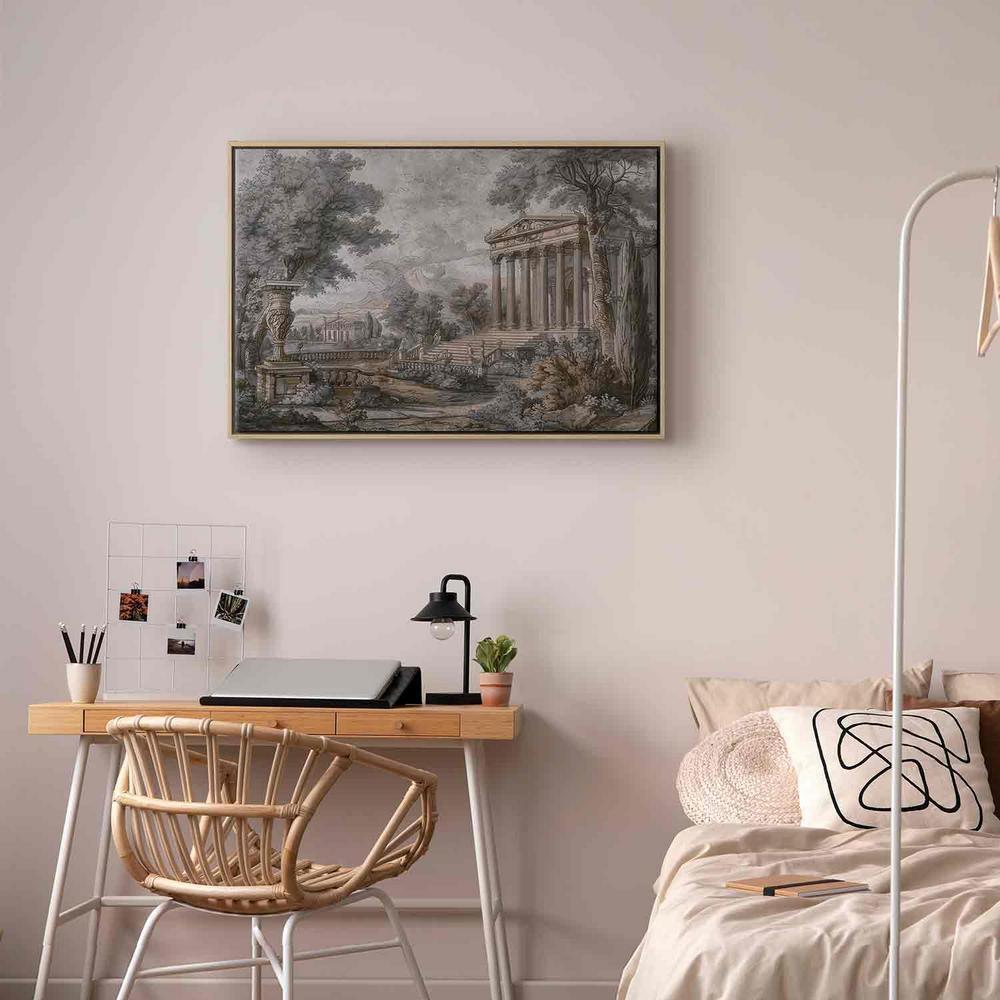 Obraz - Świątynia na wzgórzu - grecka architektura w stonowanej kolorystyce