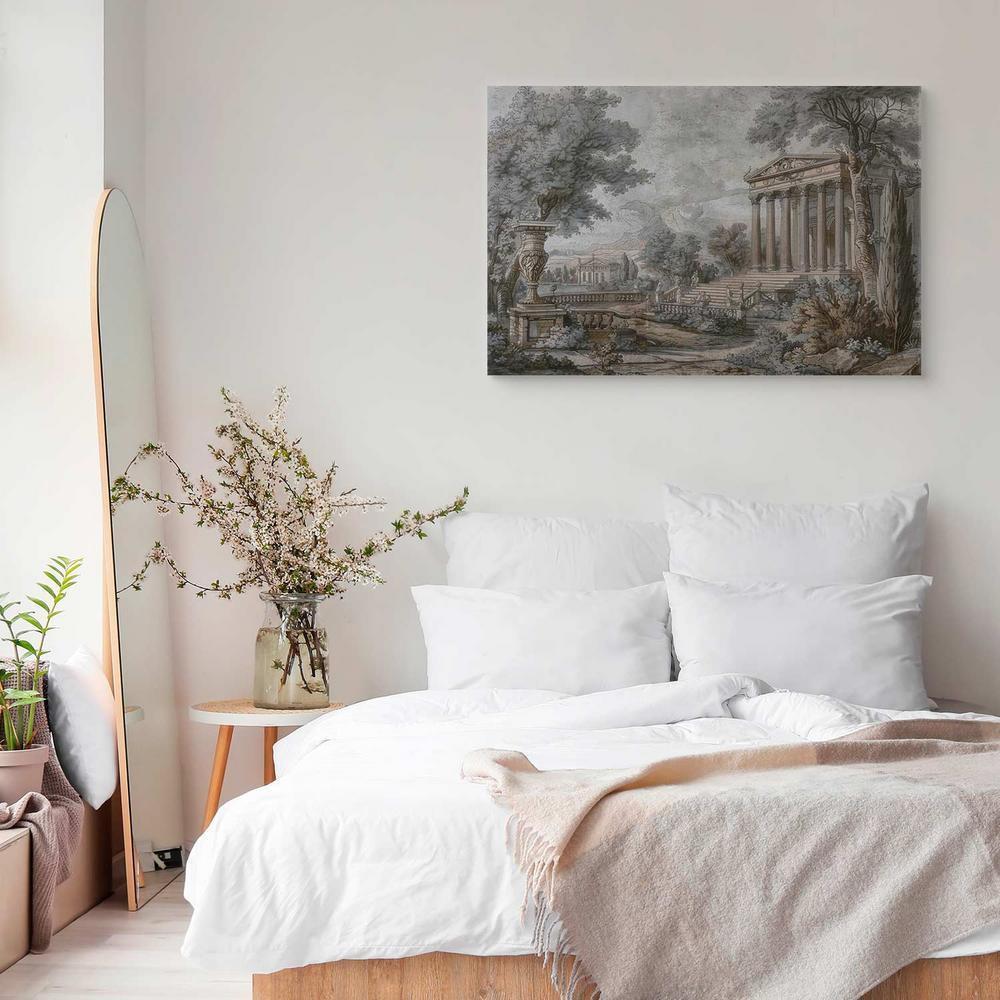 Obraz - Świątynia na wzgórzu - grecka architektura w stonowanej kolorystyce