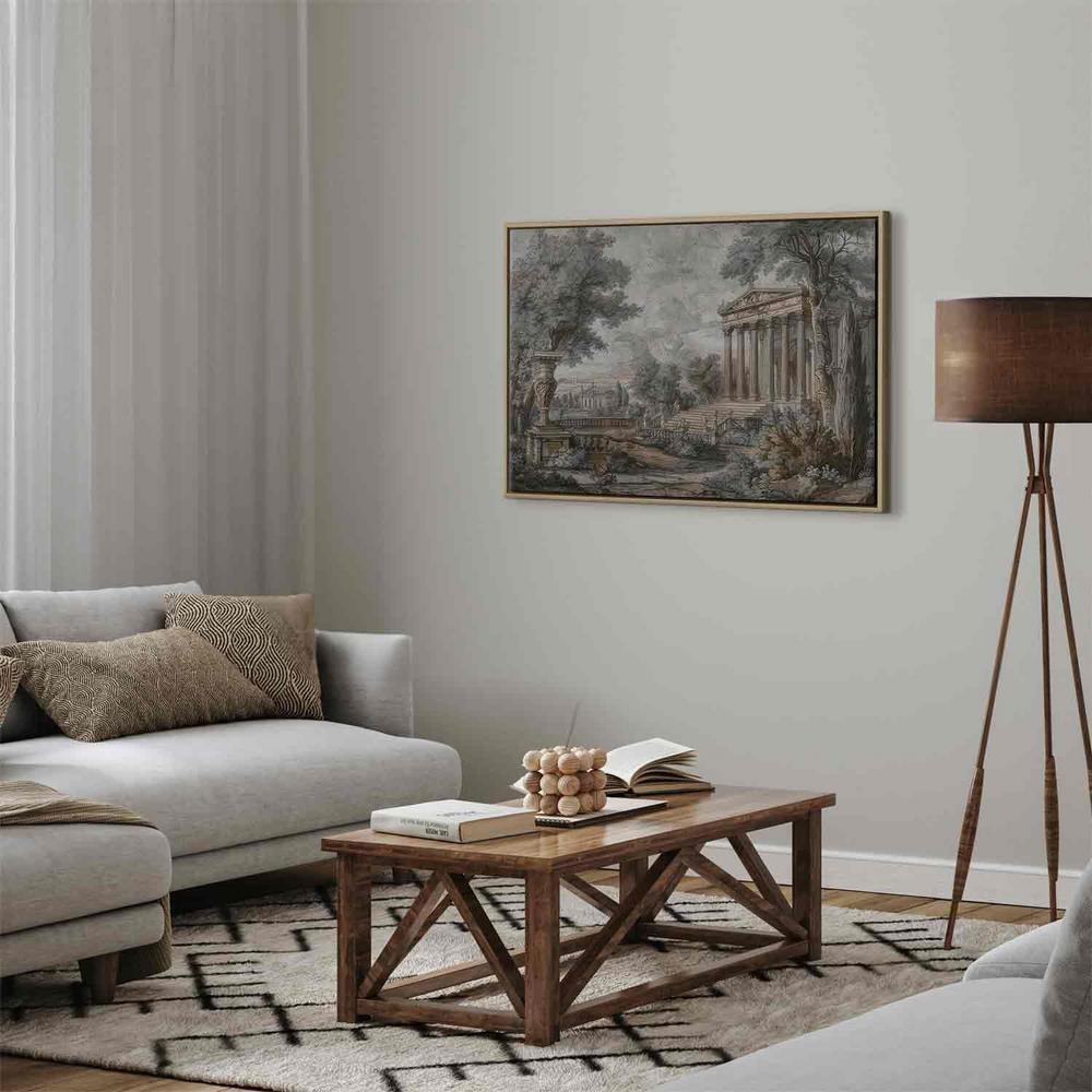 Obraz - Świątynia na wzgórzu - grecka architektura w stonowanej kolorystyce