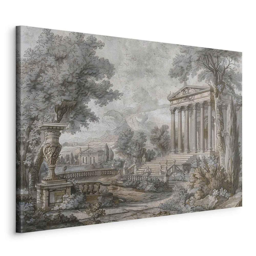 Obraz - Świątynia na wzgórzu - grecka architektura w stonowanej kolorystyce