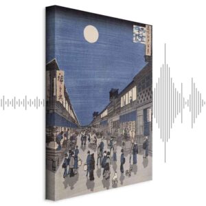 Obraz - Utagawa Hiroshige – Widok nocny na ulicę Saruwaka