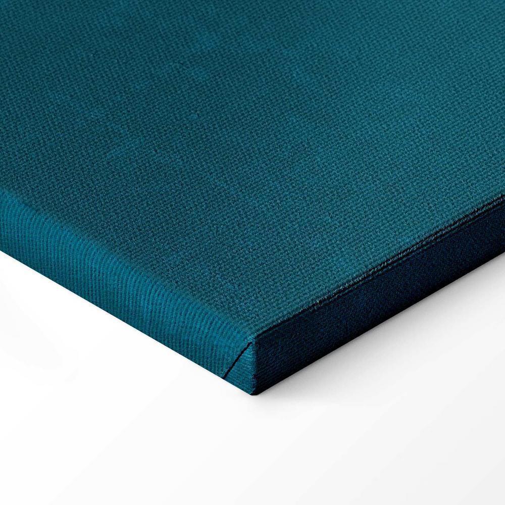 Obraz - Wieczór nad stawem - grupa żurawi narysowana suchą pastelą, na ciemno-turkusowym tle