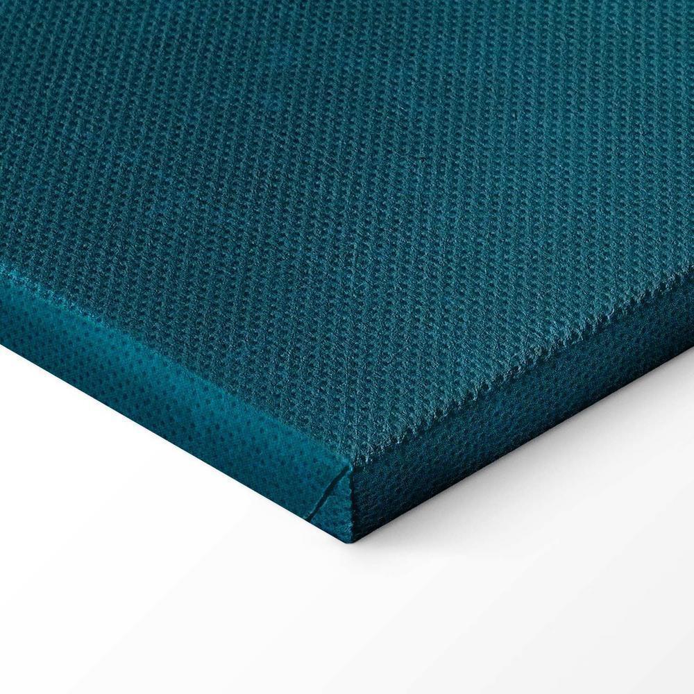 Obraz - Wieczór nad stawem - grupa żurawi narysowana suchą pastelą, na ciemno-turkusowym tle