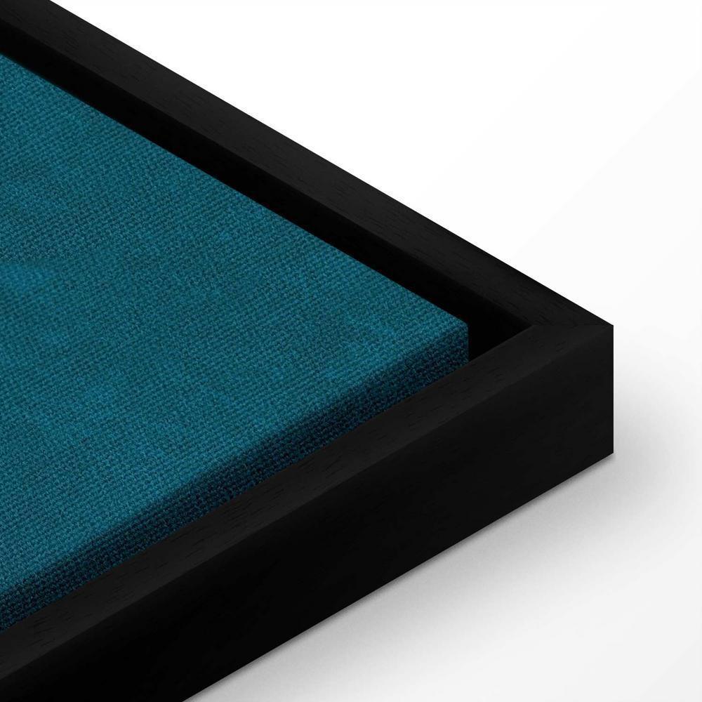 Obraz - Wieczór nad stawem - grupa żurawi narysowana suchą pastelą, na ciemno-turkusowym tle