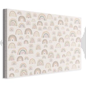 Obraz - Wiosna - pastelowe tęcze z serduszkami w deszczowy dzień