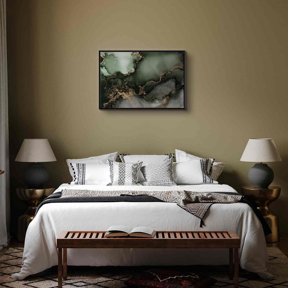 Obraz - Zielona akwarela - abstrakcja inspirowana strukturą marmuru