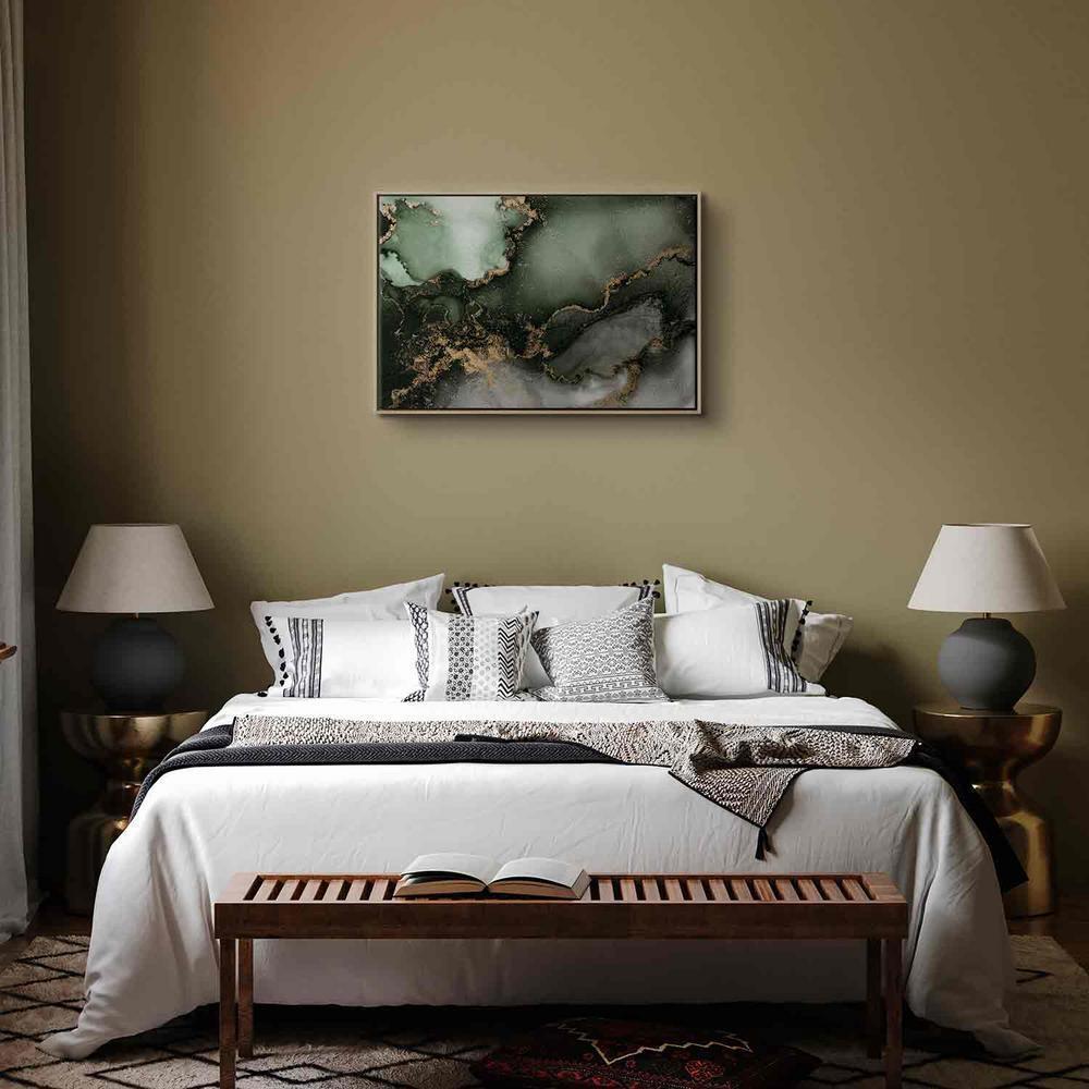 Obraz - Zielona akwarela - abstrakcja inspirowana strukturą marmuru