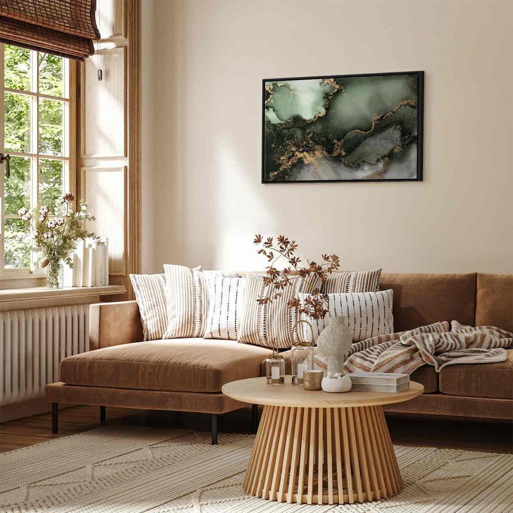 Obraz - Zielona akwarela - abstrakcja inspirowana strukturą marmuru