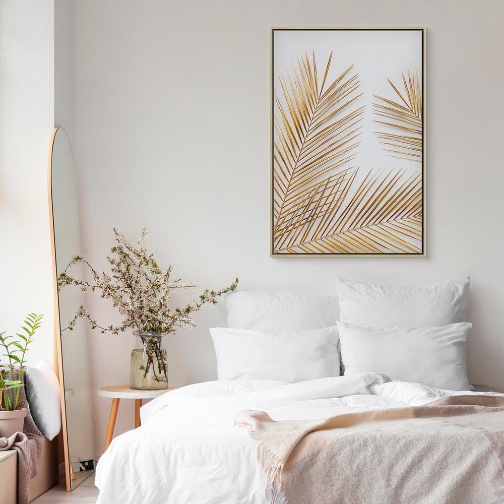 Obraz - Złote palmy (1-częściowy) pionowy