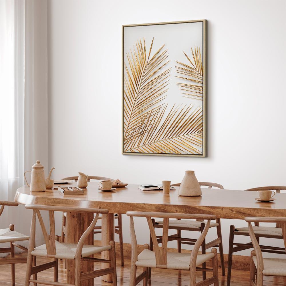 Obraz - Złote palmy (1-częściowy) pionowy
